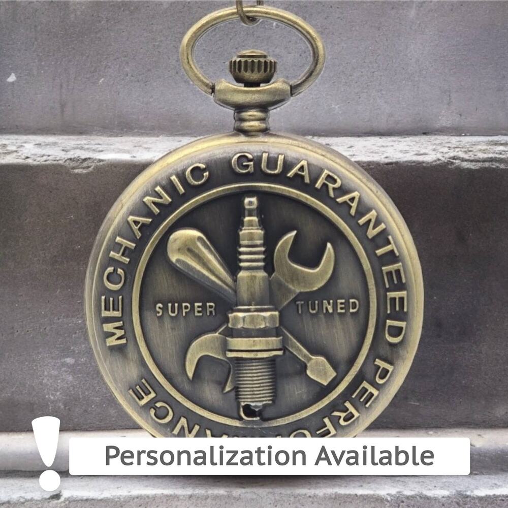 Mechanic Pocket Watch – Vintage Look Auto Diesel Truck Car Worker Gift Car Guy